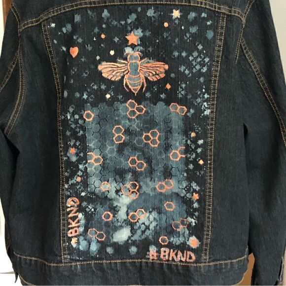 Denim Jacket Be Kind Custom Back Panel - 1XL - Like New Condition Urban flair - Picture 14 of 14